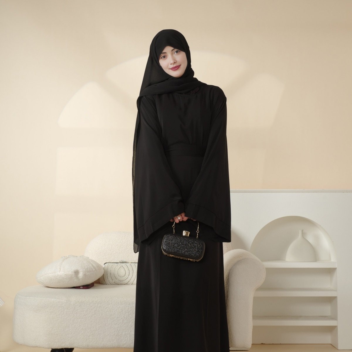 Abaya unie douce en Nidha (MA005)