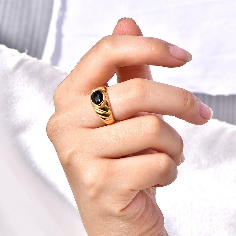 Bague Geometric Brilliance Anneaux minimalistes ultra-brillants pour superposition et style (MAC272)