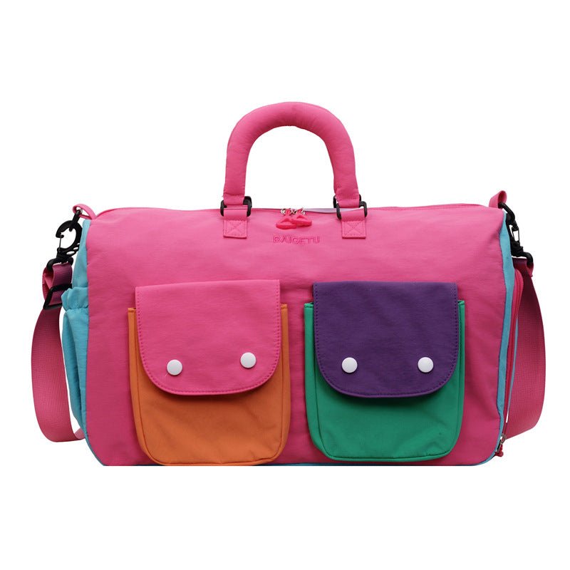 Sac de Voyage Colorblock - Sac Weekender Léger à Main avec Bandoulière et Poches Extérieures (MAC480)