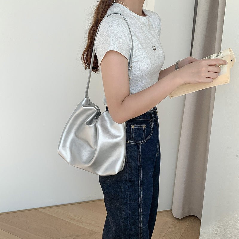 MAC180 Sac Cabas Plissé en Cuir PU Haut de Gamme Toutes Occasions