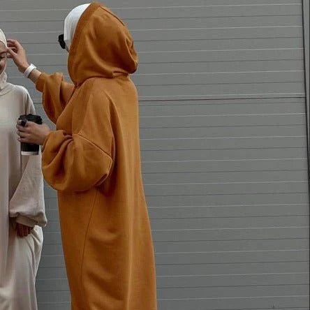 Abaya Sweat à Capuche | Abaya Hoodie avec Poches (MA125)