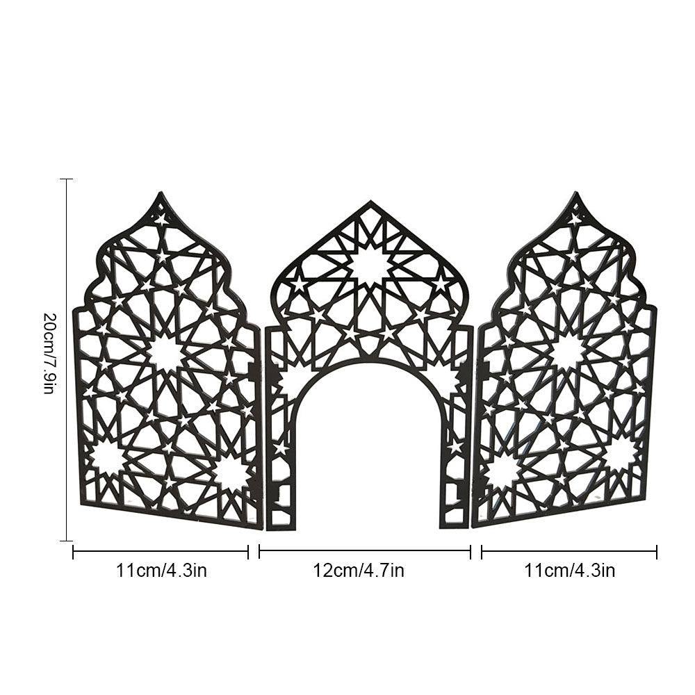 Paravent Pliant en Acrylique Islamique à Motif Ajouré - Décoration de Bureau (MAC402)