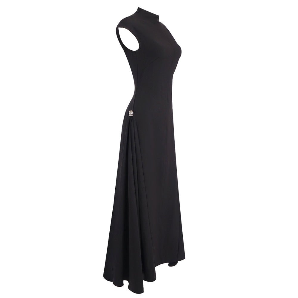 Robe Maxi Ajustée Sans Manches Minimaliste (MS382)