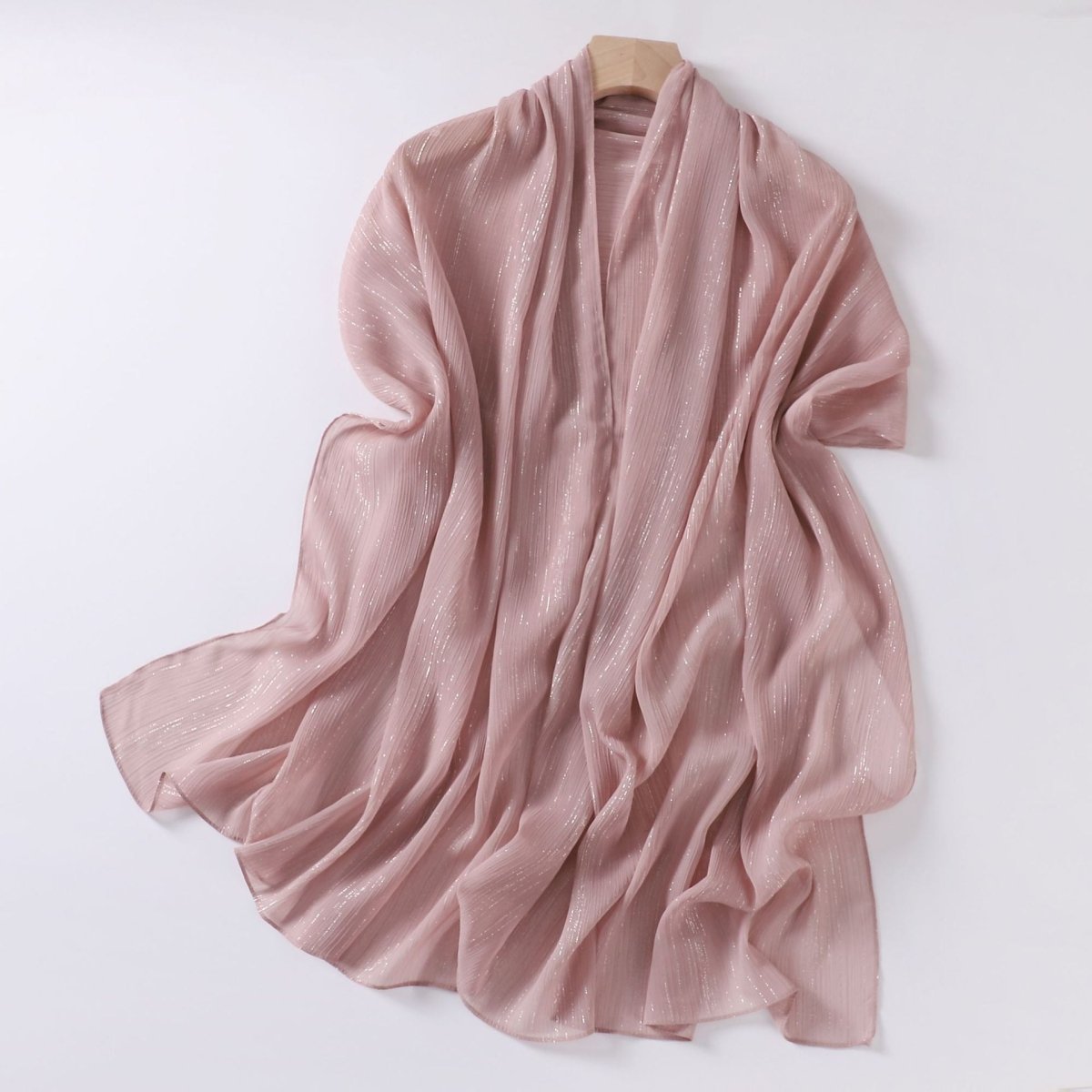 Foulard Effortless Grace Voile Chiffon Froissé Argenté (MH153)