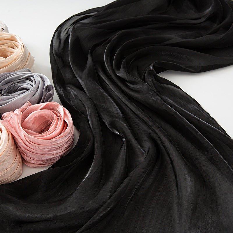 Hijab Long en Satin Uni Fin Couleur Unie (MH051)