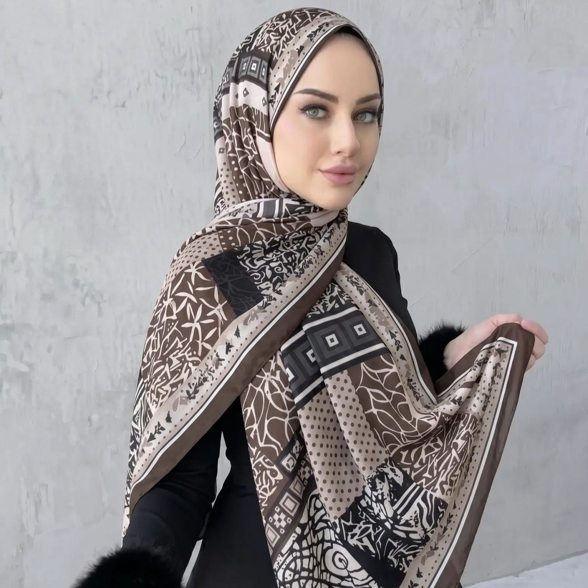 Écharpe hijab imprimée (MH239)