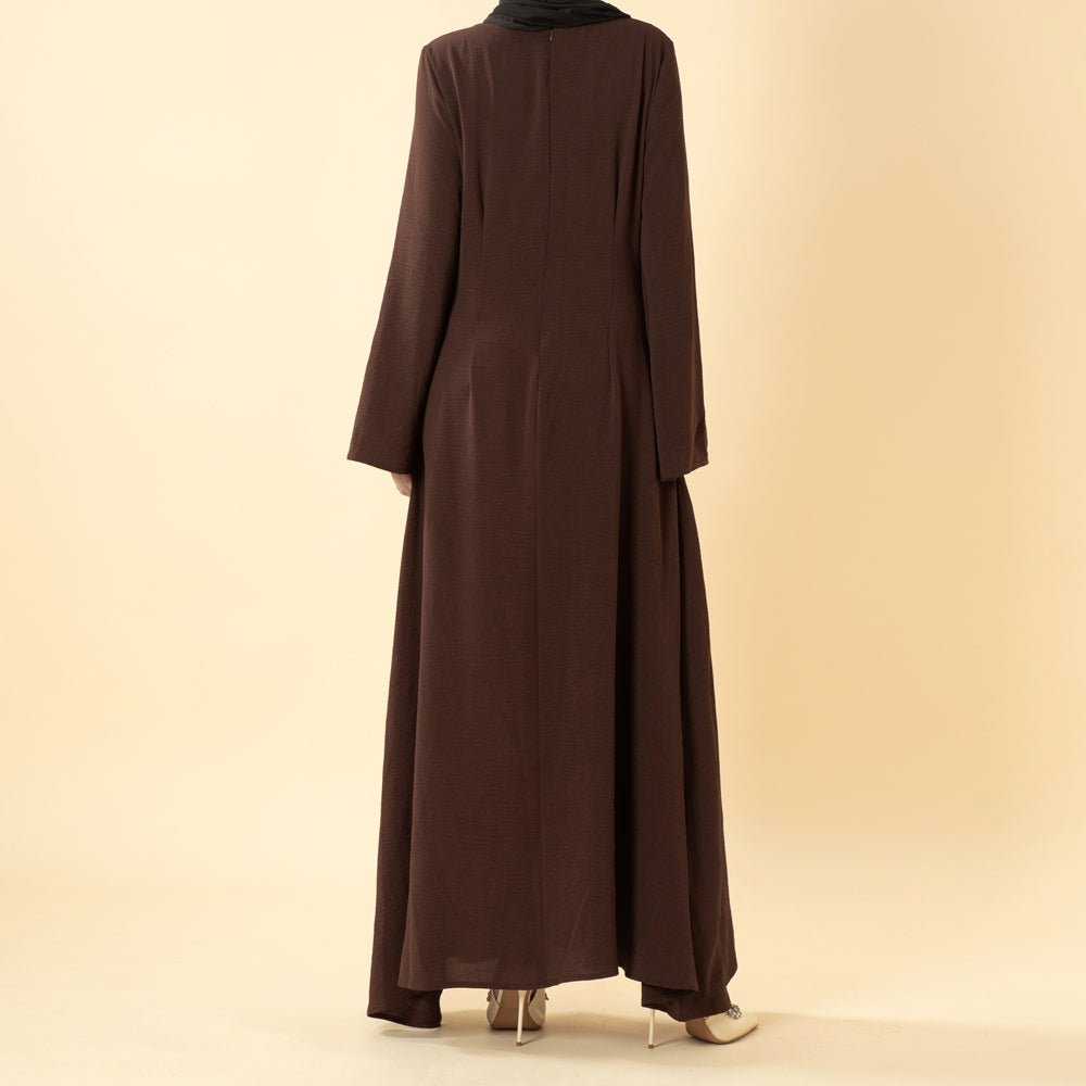 Robe Abaya Élégante en Crêpe avec Poche (MA432)