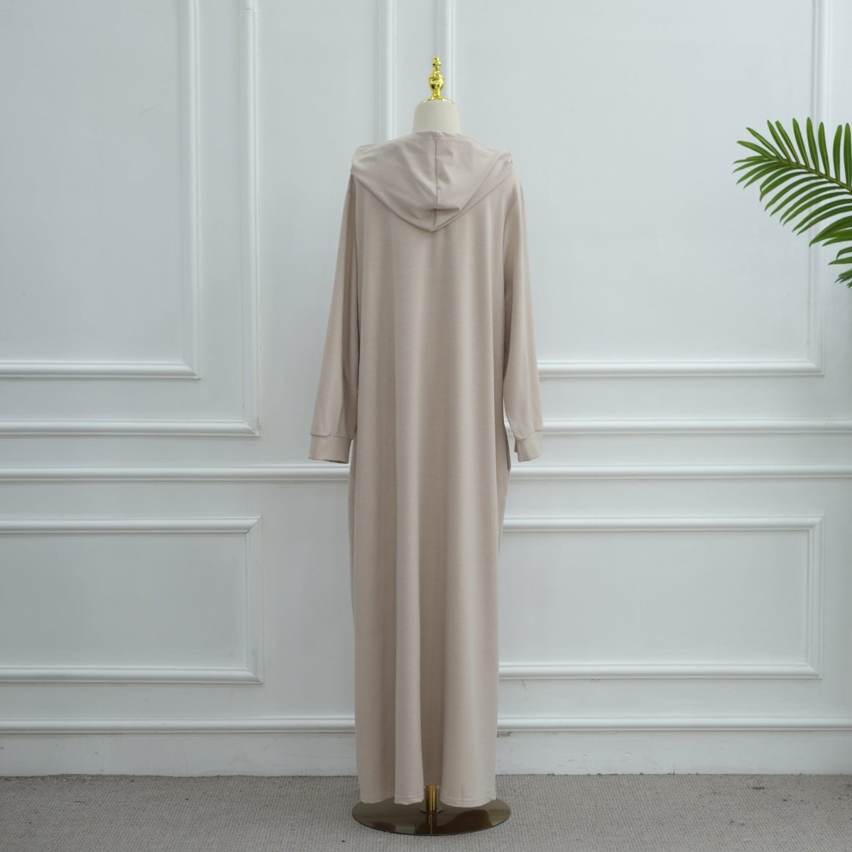 Abaya à capuche zippée avec poches (MA389)