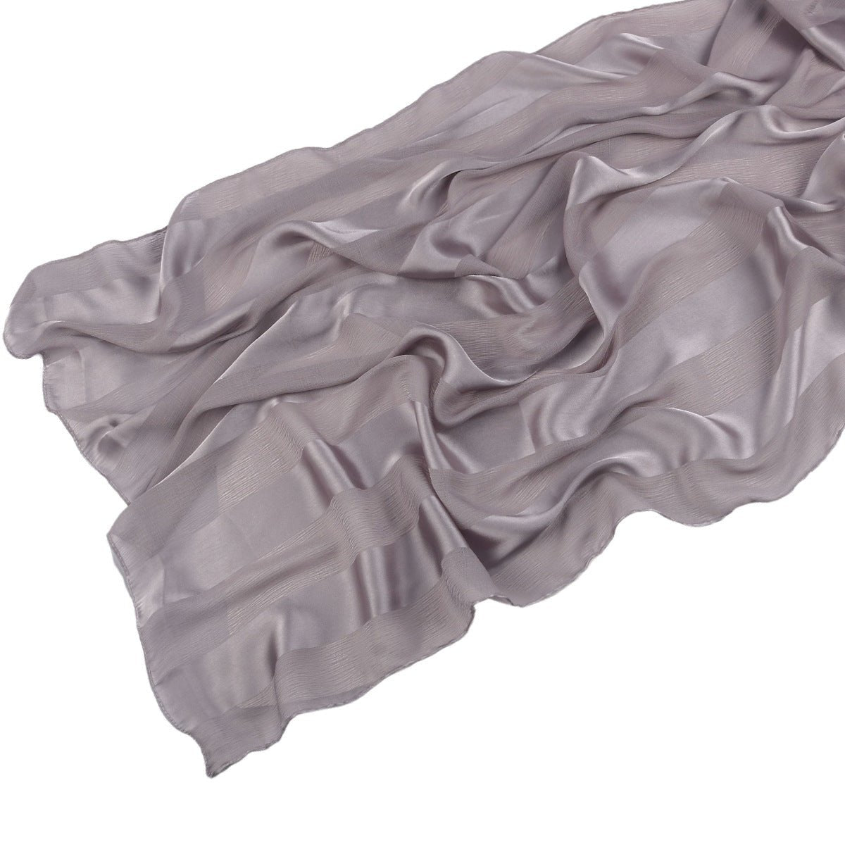 Hijab en Mousseline Crinkle Rayée à Texture Organique (MH143)