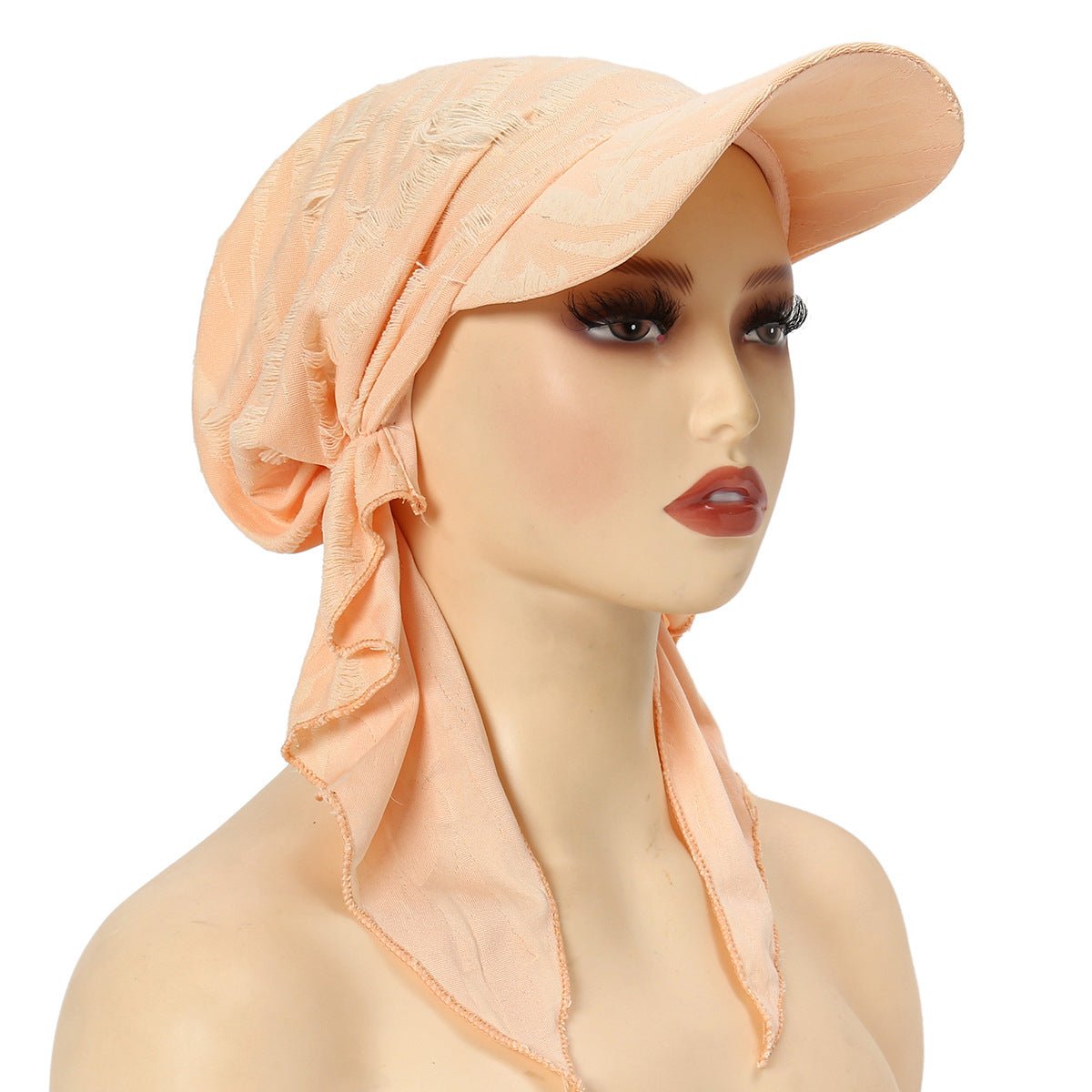 Casquette de baseball tendance multicolore pour femme – Bonnet bohème à bords effilochés avec détail plume (MH113)