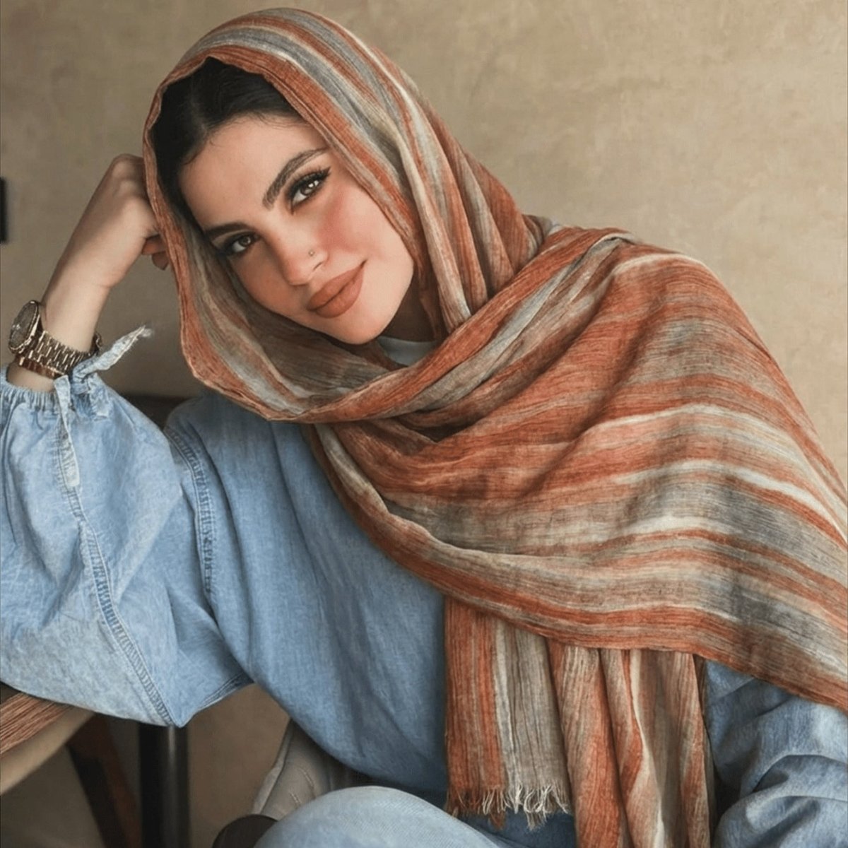 Écharpe Tie-Dye Dégradé en Rayonne | Hijab Dégradé en Rayonne (MH216)