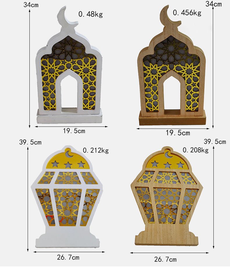 Décorations de bureau en bois avec LED pour l'Aïd (MAC395)