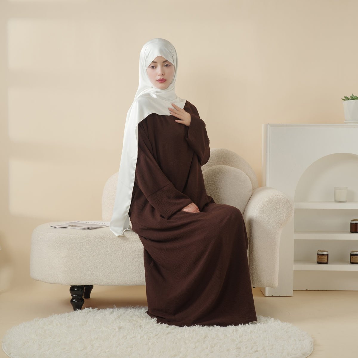 Abaya Vintage Simple Plissée (MA042)