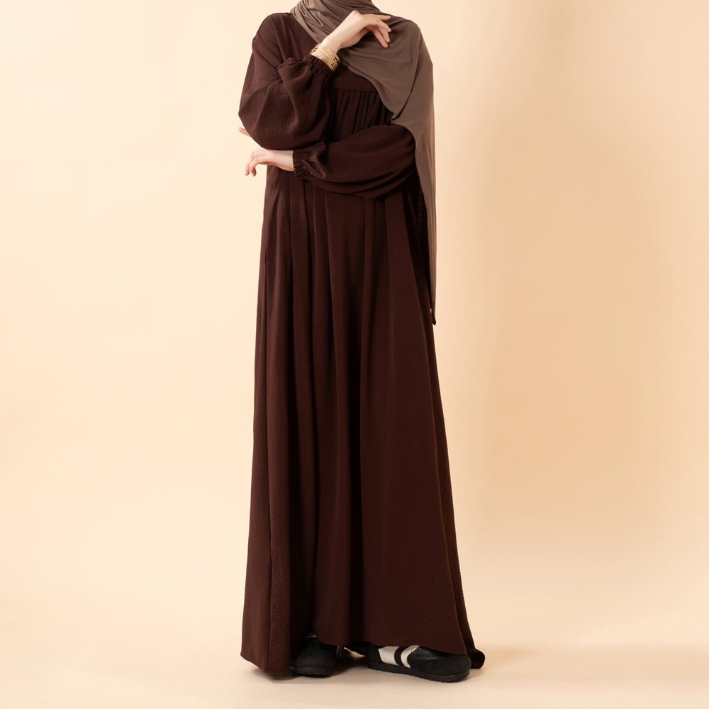 Abaya en crêpe avec poches sécurisées pour Omra (MA386)