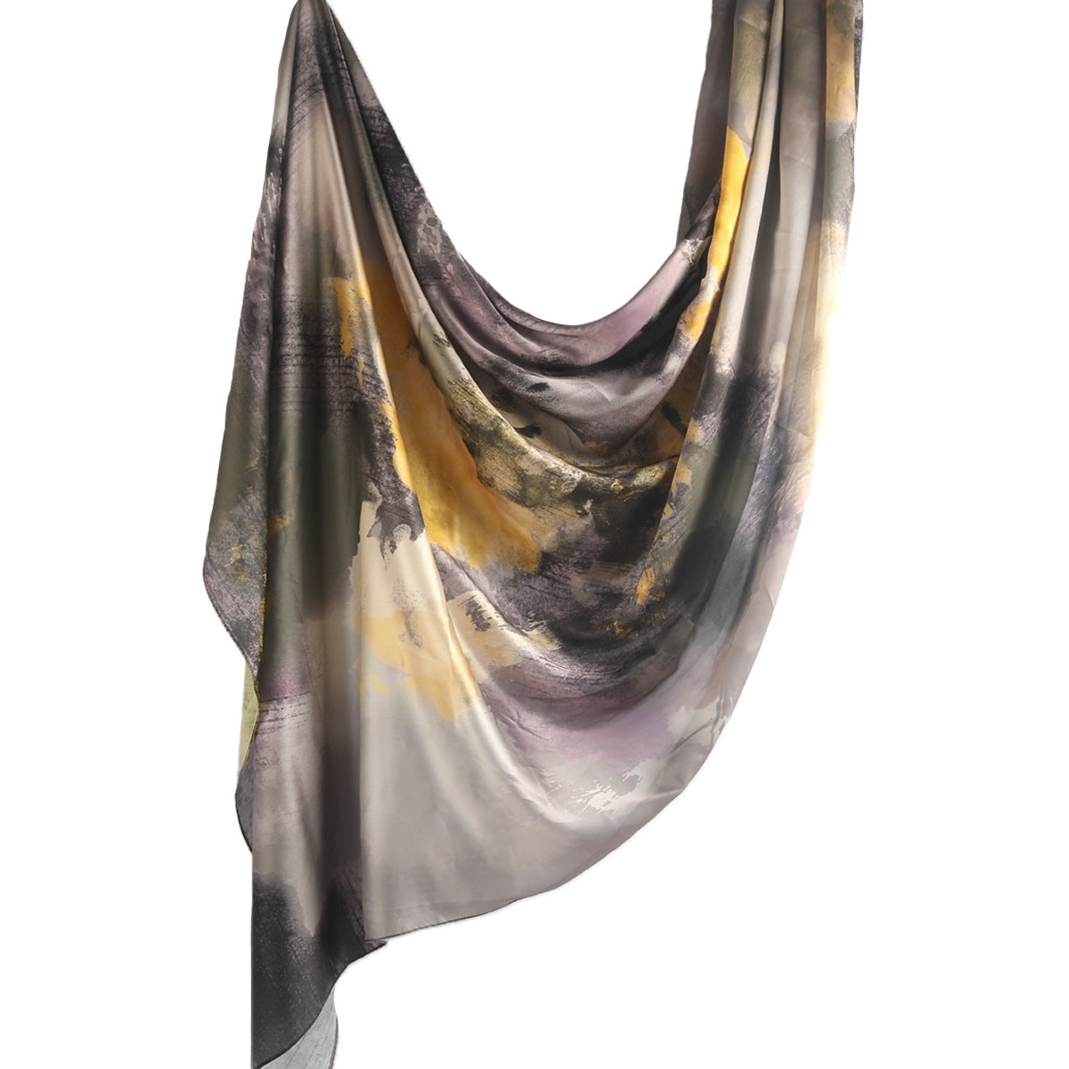 Foulard Hijab en Soie Imprimé Marbre (MH209)