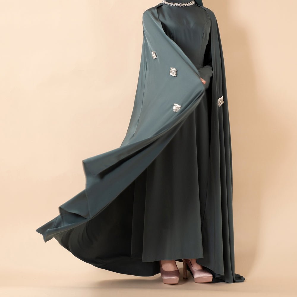 Cape Abaya Royal en Satin de Luxe (MA326)