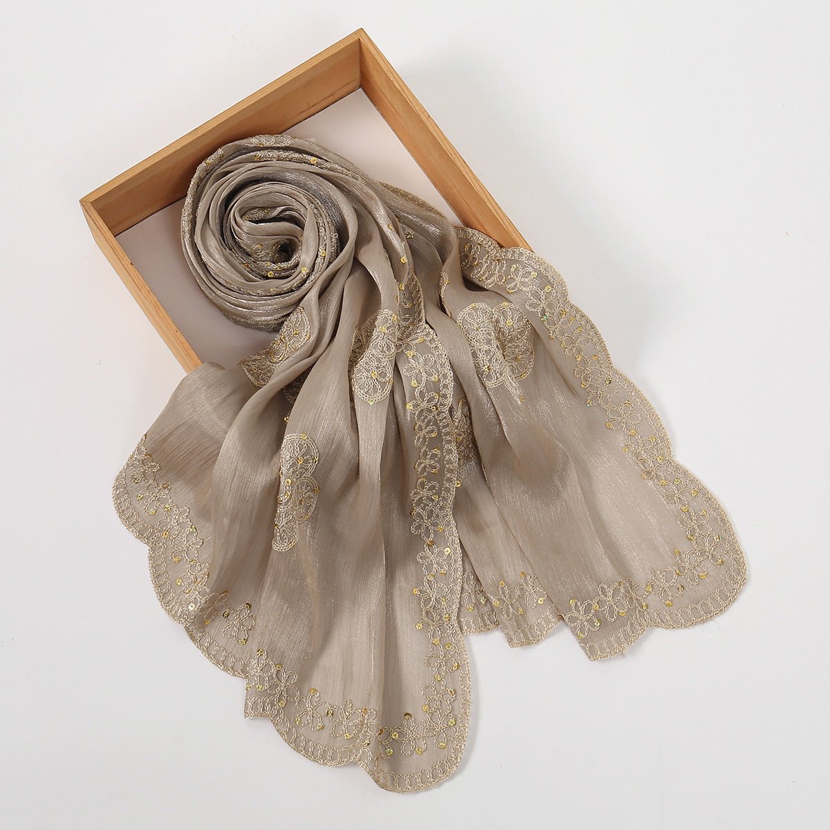 Foulard Hijab Pailletté Brillant Brodé (MH248)