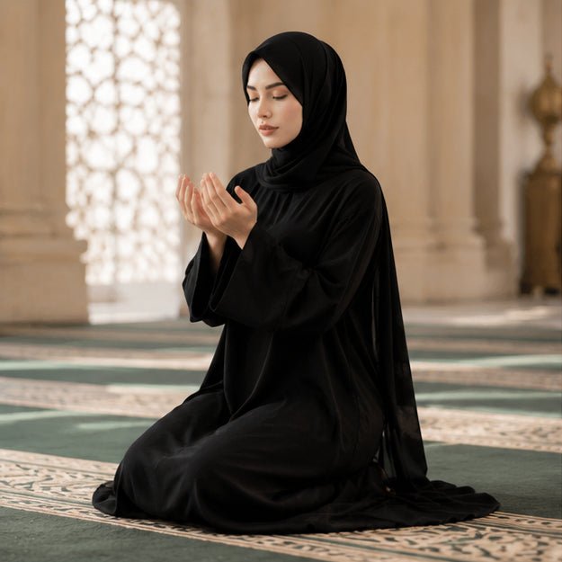 Abaya une pièce premium hijab pour femmes | Abaya de voyage en tissu Nida (MJ024)