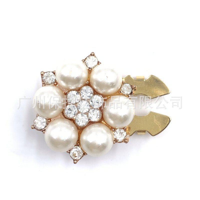 Cache-boutons strass | Pinces décoratives fleurs cristal (MAC359)