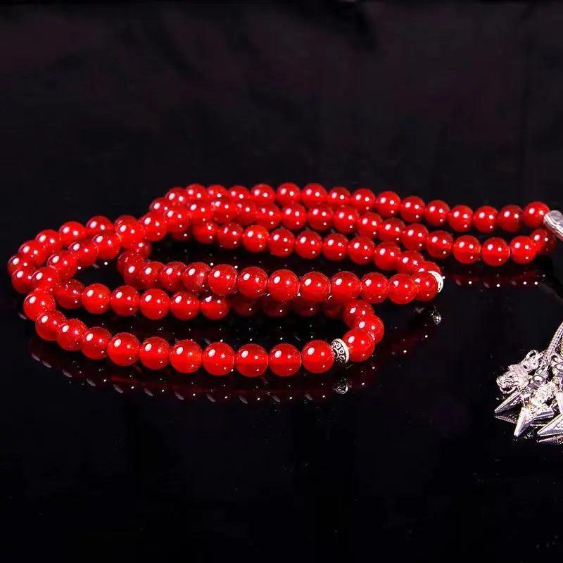 MR051 Tasbeeh en Agate - Perles de prière en cristal naturel pour Tasbeeh