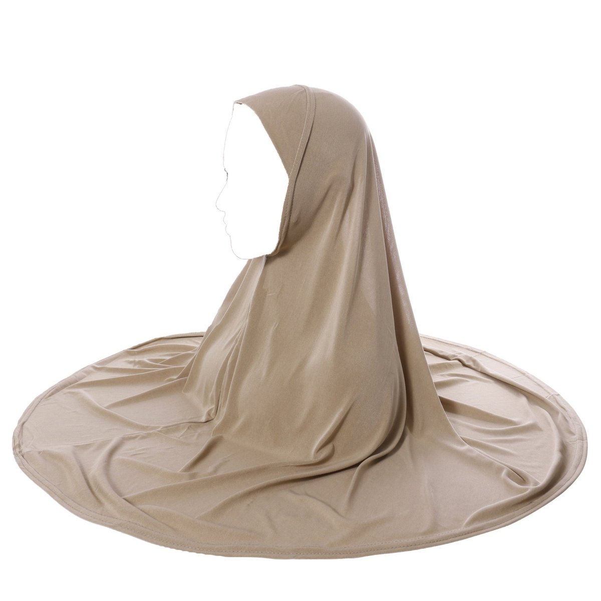 Hijab Khimar en Lin Cristal à Bord Arrondi (MK028)