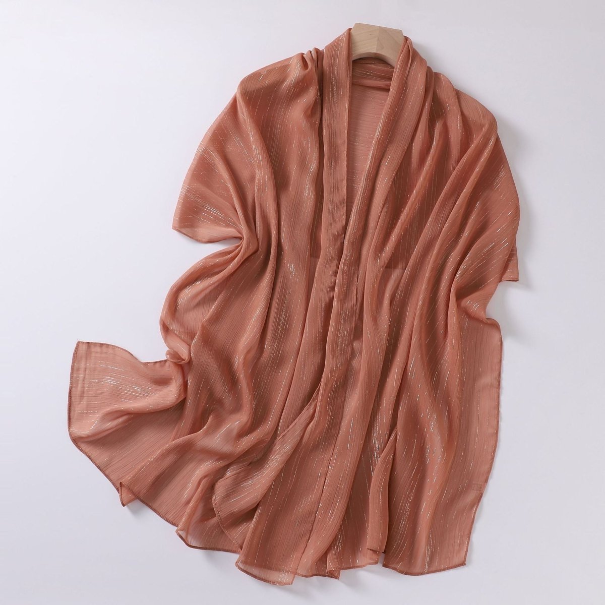 Foulard Effortless Grace Voile Chiffon Froissé Argenté (MH153)