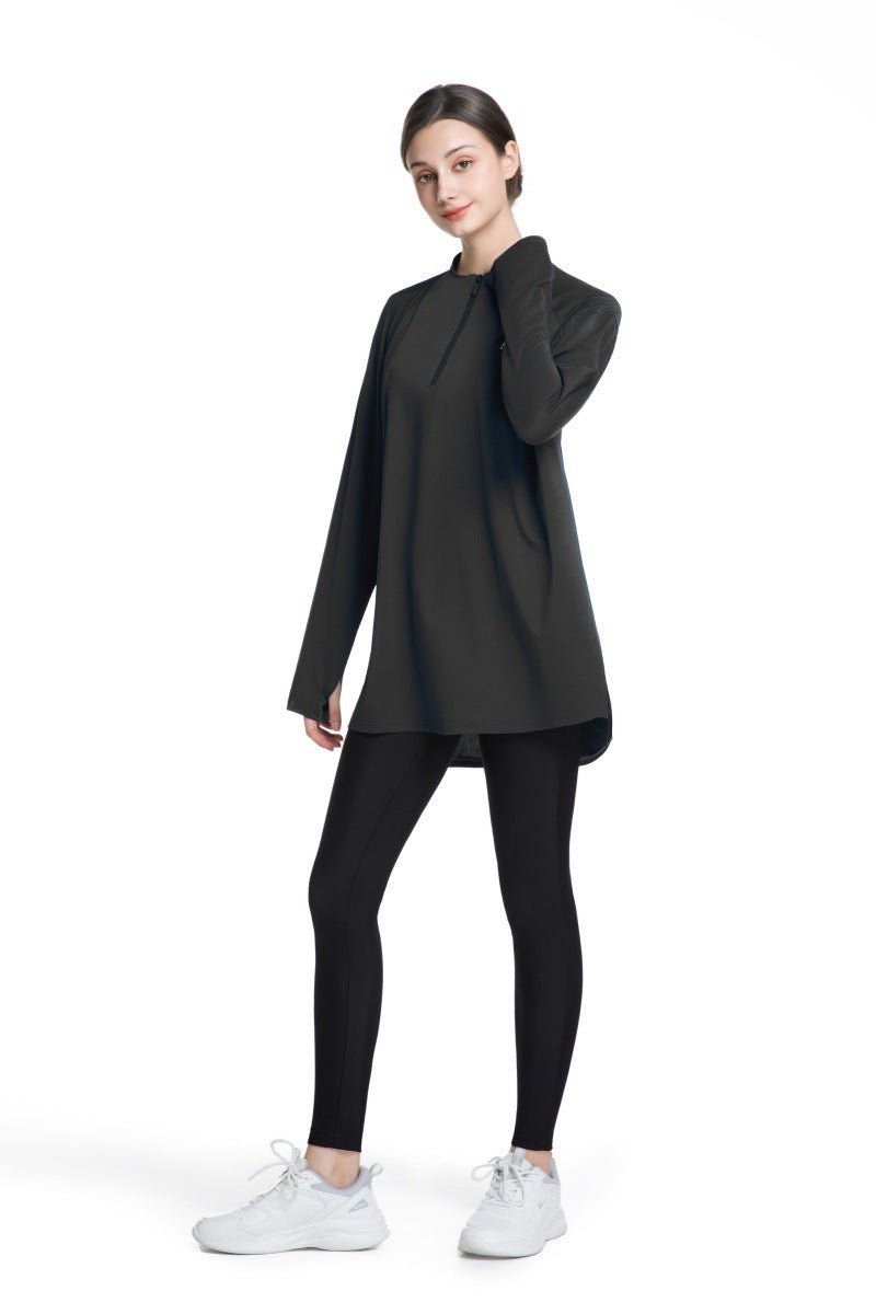 Haut de running pour femme séchage rapide demi-zip (MS115)