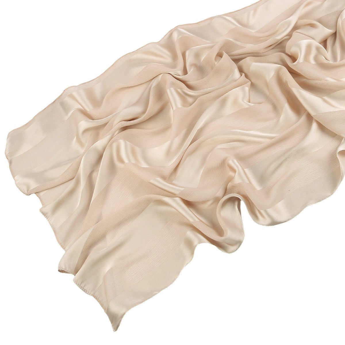 Hijab en Mousseline Crinkle Rayée à Texture Organique (MH143)