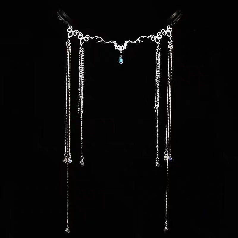 Bijou de Tête Élégant à Pendentif Cristal en Goutte, Accent Frontal (MAC335)