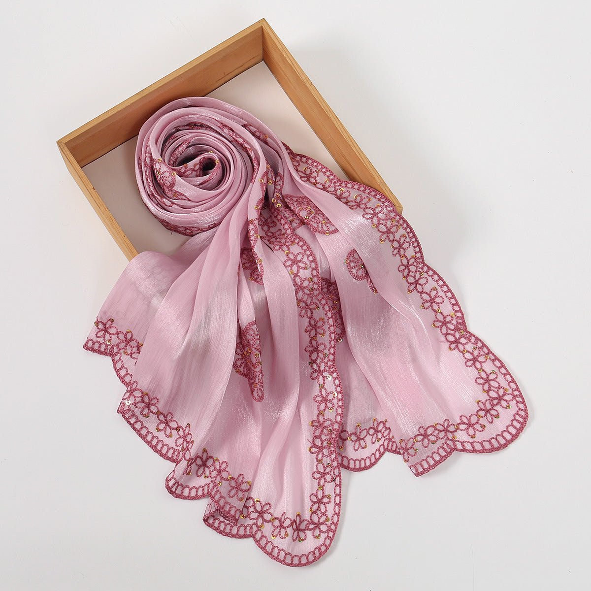 Foulard Hijab Pailletté Brillant Brodé (MH248)