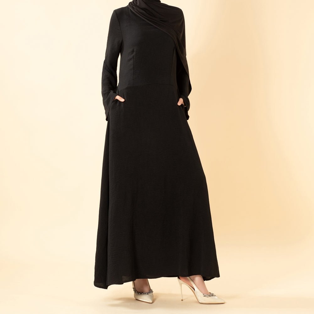 Robe Abaya Élégante en Crêpe avec Poche (MA432)