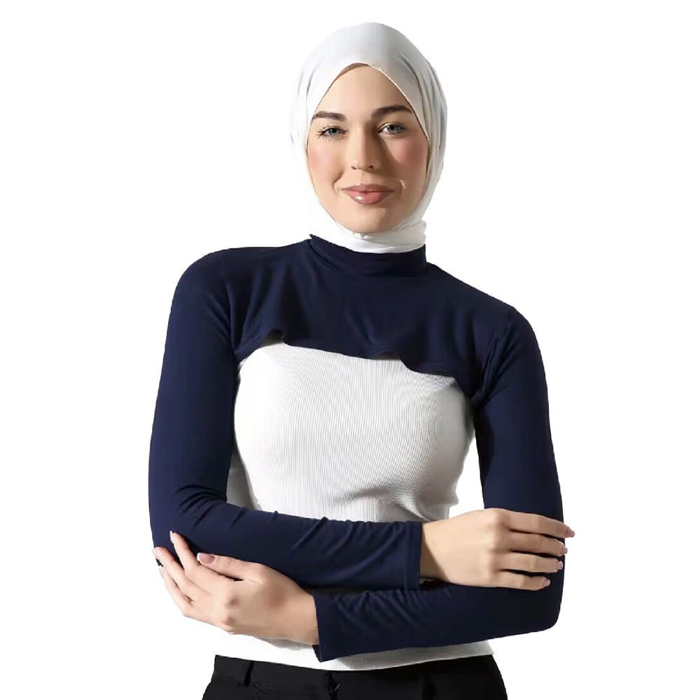 Haut de base sans manches à épaules couvertes avec manches amovibles intégrées, polyvalent | Taille unique (MAC409)