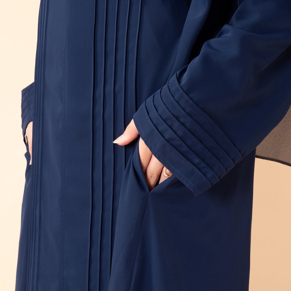 Abaya Serene plissée en georgette, coupe ample et longueur intégrale, style modeste (MA254)