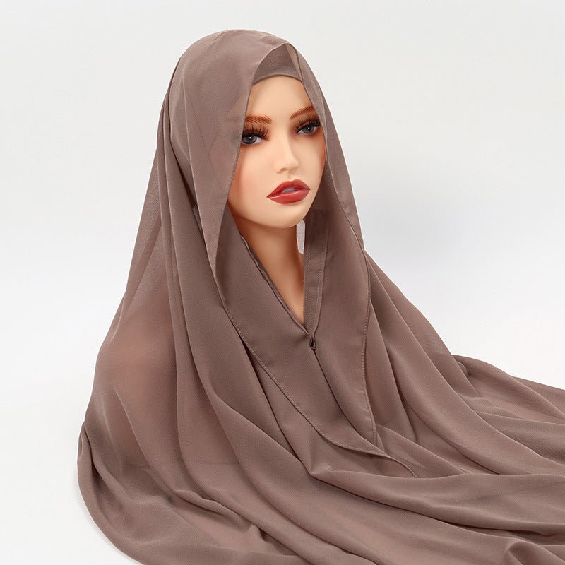 Hijab Instant en Mousseline Magnétique | Foulard Carré Facile à Porter, Antidérapant, avec Fermeture Magnétique (MH152)