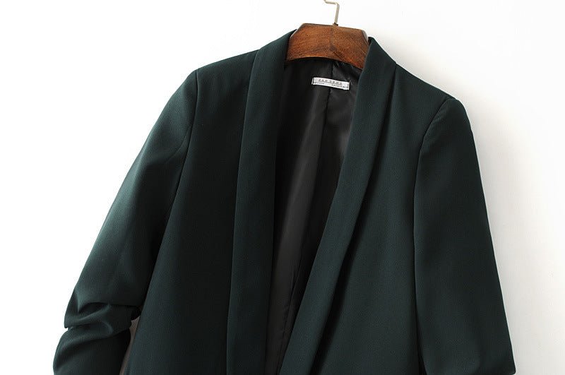 Blazer à manches froncées | Veste longue à manches trois-quarts (MS241)