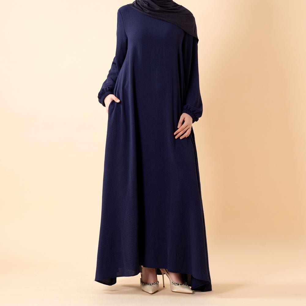 Robe Maxi Fluide Essentielle en Crêpe avec Poches (MA385)