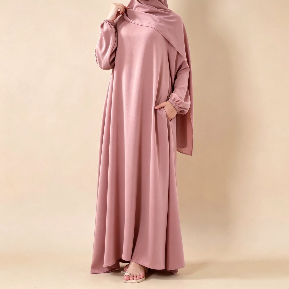 Abaya Premium en Nida Modest Luxury | Abaya Zoom Coupe Parapluie Été (UKMA233)
