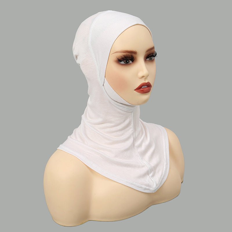 Bonnet sous-hijab en coton mercerisé premium simple couche de luxe, avec protection du menton (MH117)