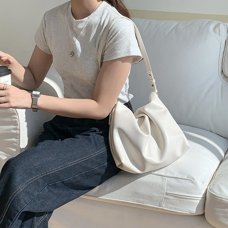 MAC180 Sac Cabas Plissé en Cuir PU Haut de Gamme Toutes Occasions