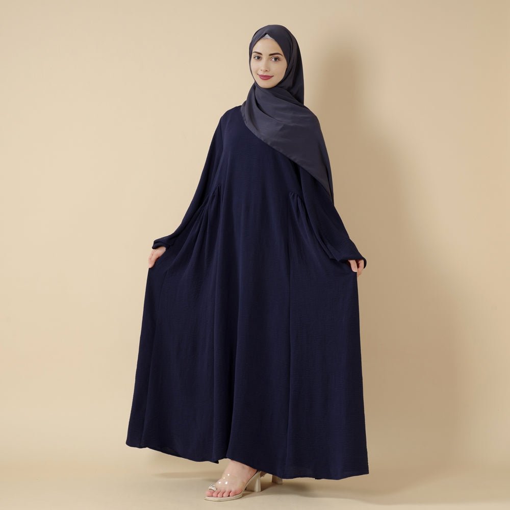 Abaya Crêpe Coupe Décontractée à Manches Lanterne (UKMA190)