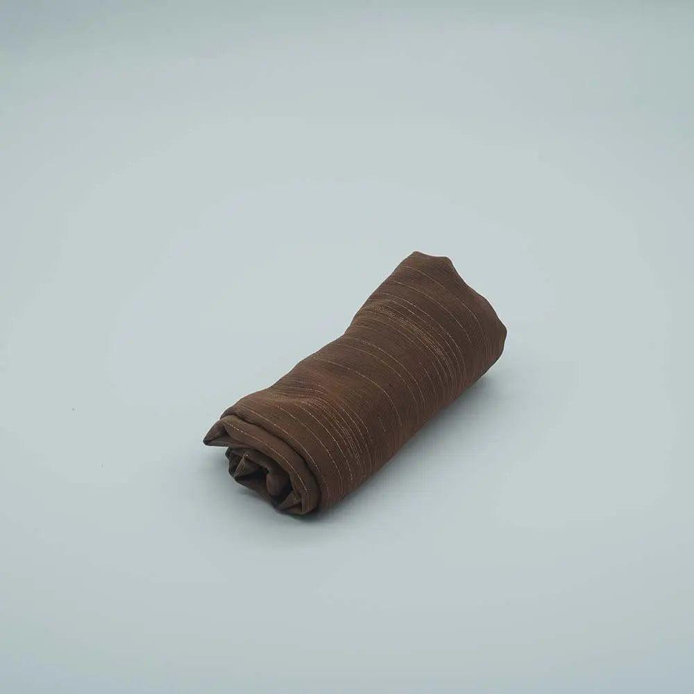 Hijab femme uni avec bronzage soie argenté (MH022)