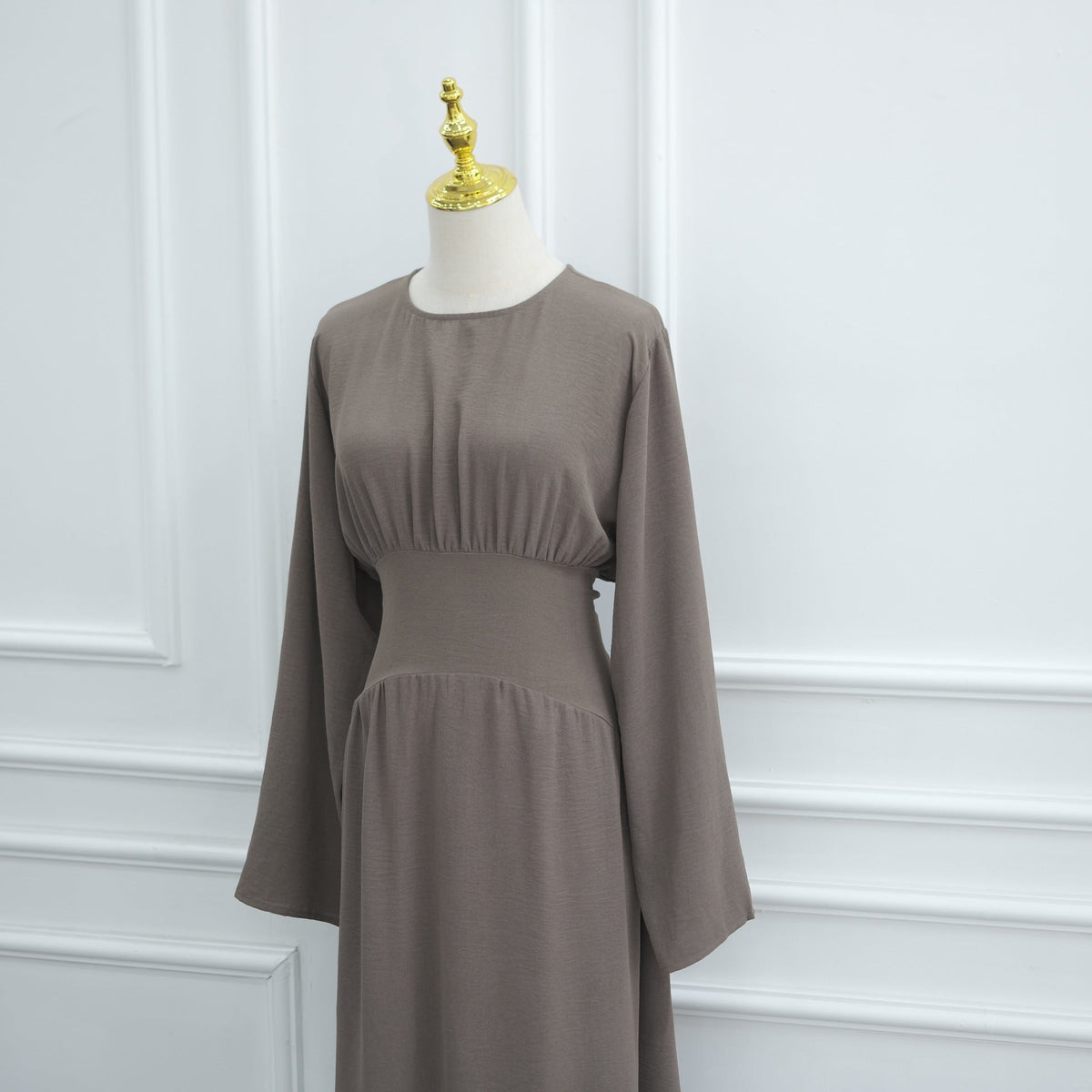 Robe Maxi Ice Silk Froncée à la Taille(MS521)