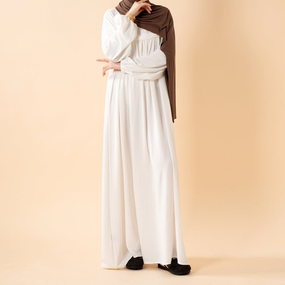 Abaya en Crêpe avec Poches Sécurisées pour l'Omra (UKMA386)