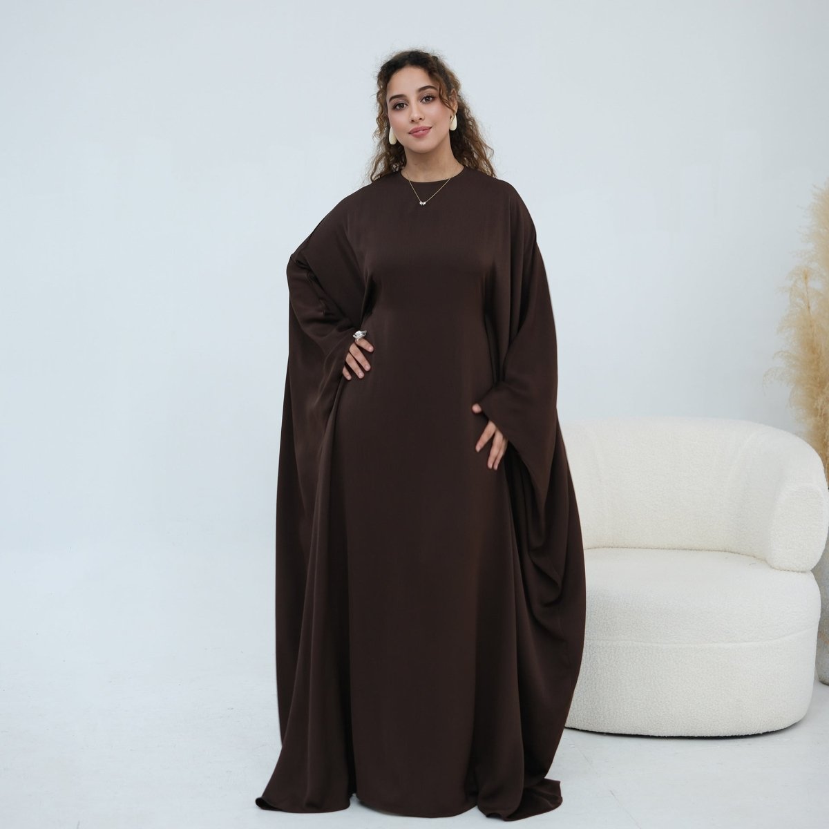 Robe Maxi Nida Crinkle Batwing Sleeve(MA458)