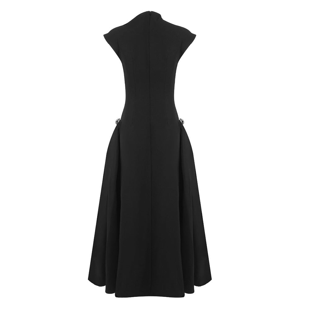 Robe Maxi Ajustée Sans Manches Minimaliste (MS382)