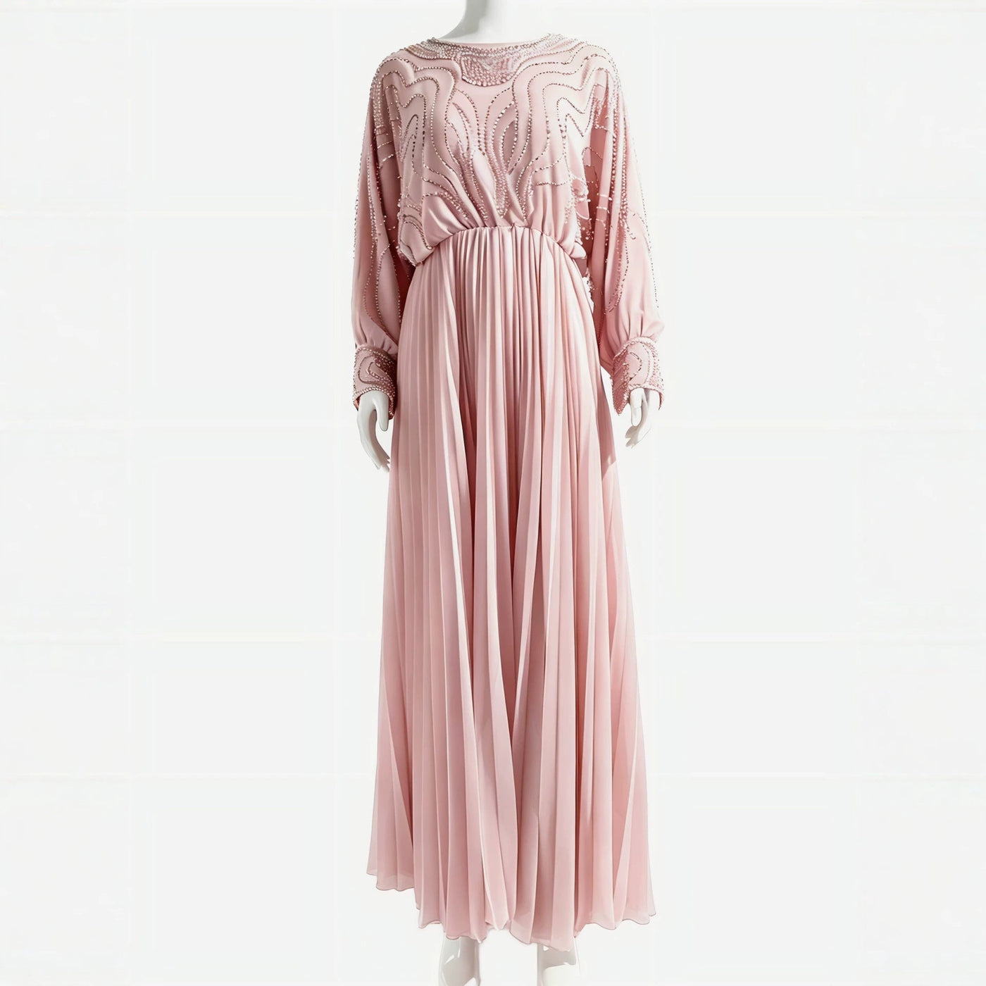 Robe Maxi Batwing Perlée et Cristal (MS529)
