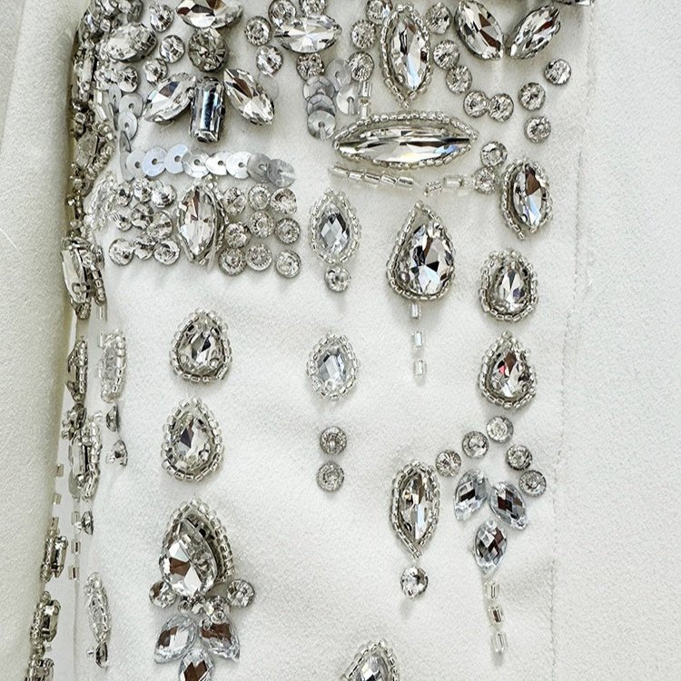 Robe de soirée blazer ornée de cristaux (MS300)