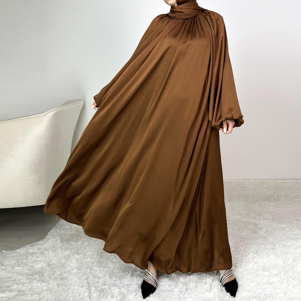 Abaya Luxueuse à Manches Lanterne et Coupe Ample (MA168)