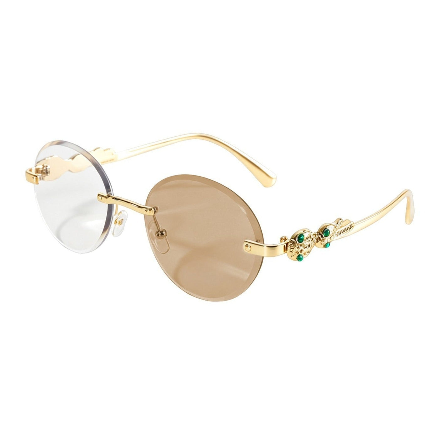 Lunettes de soleil ovales sans monture vintage (MAC446)