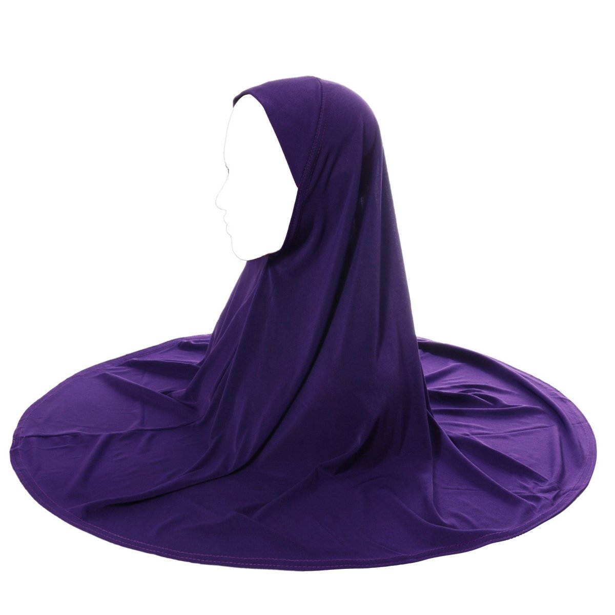 Hijab Khimar en Lin Cristal à Bord Arrondi (MK028)